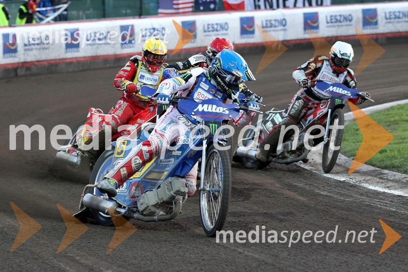 Andreas Jonsson (Švedska), Bjarne Pedersen (Danska), Tomasz Gollob (Poljska) in Chris Harris (Velika Britanija)Speedway, Grand Prix 2012, VN Češke, dirka