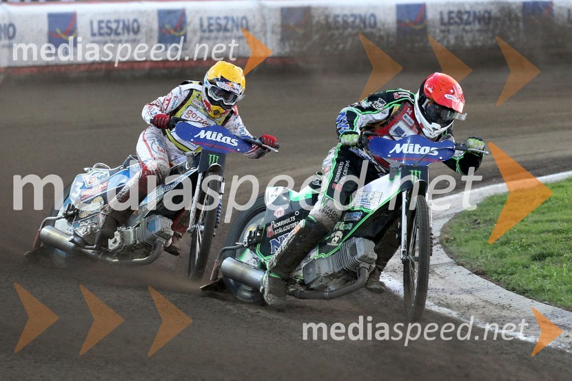 Jaroslaw Hampel (Poljska) in Peter Ljung (Švedska)Speedway, Grand Prix 2012, VN Češke, dirka