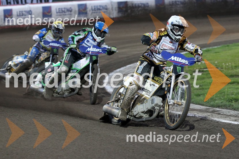 Fredrik Lindgren (Švedska), Peter Ljung (Švedska) in Hans Andersen (Danska)Speedway, Grand Prix 2012, VN Češke, dirka