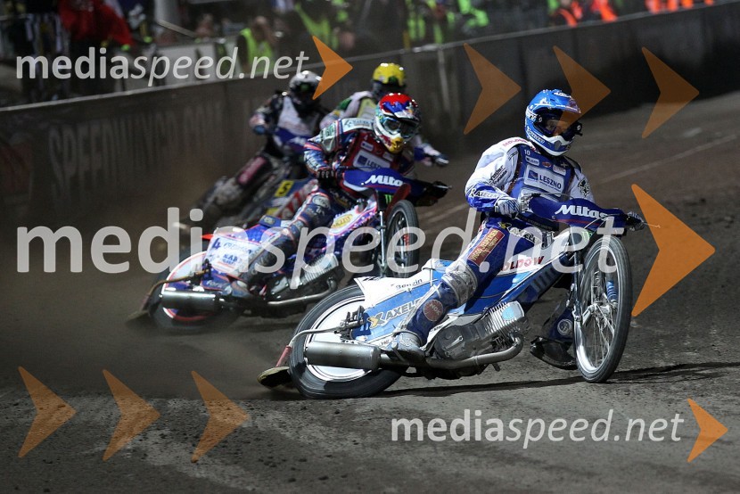 Jason Crump (Avstralija) in Nicki Pedersen (Danska)Speedway, Grand Prix 2012, VN Češke, dirka