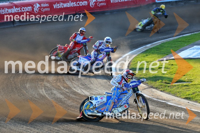 Emil Sayfutdinov (Rusija), Jason Crump (Avstralija), Andreas Jonsson (Švedska) in Antonio Lindback (Brazilija)Speedway, Grand Prix 2012, VN Češke, dirka