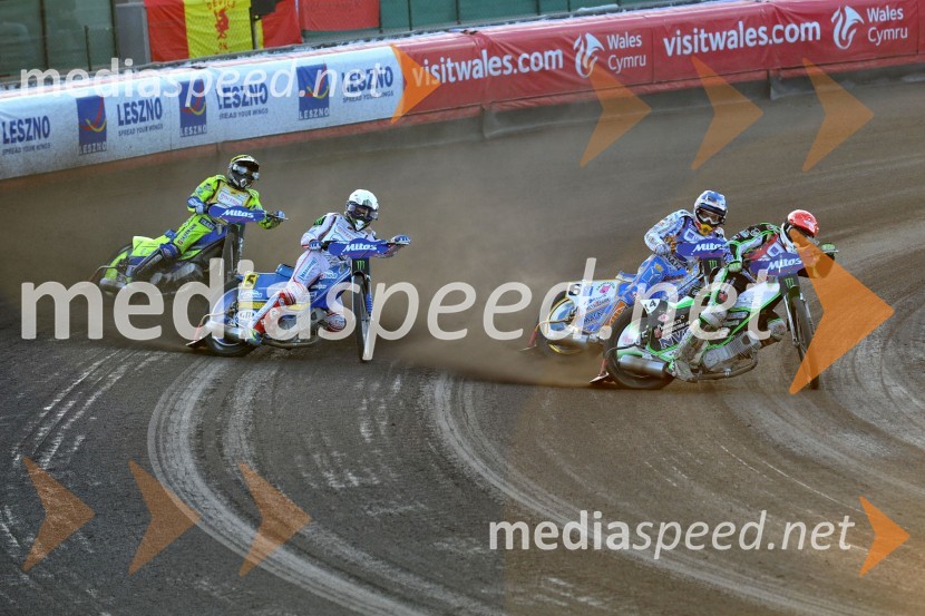 Kenneth Bjerre (Danska), Tomasz Gollob (Poljska), Emil Sayfutdinov (Rusija) in Peter Ljung (Švedska)Speedway, Grand Prix 2012, VN Češke, dirka
