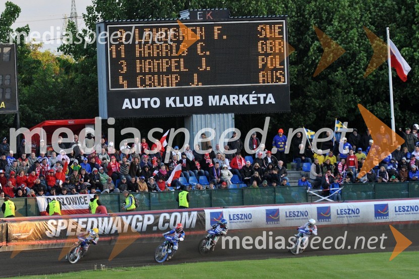 Jason Crump (Avstralija), Fredrik Lindgren (Švedska), Chris Harris (Velika Britanija) in Jaroslaw Hampel (Poljska)Speedway, Grand Prix 2012, VN Češke, dirka