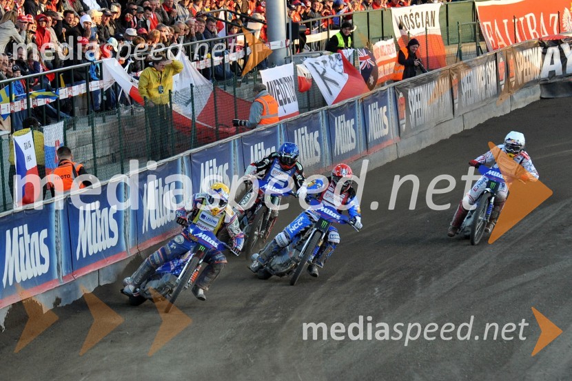 Jason Crump (Avstralija), Chris Harris (Velika Britanija), Fredrik Lindgren (Švedska) in Jaroslaw Hampel (Poljska)Speedway, Grand Prix 2012, VN Češke, dirka