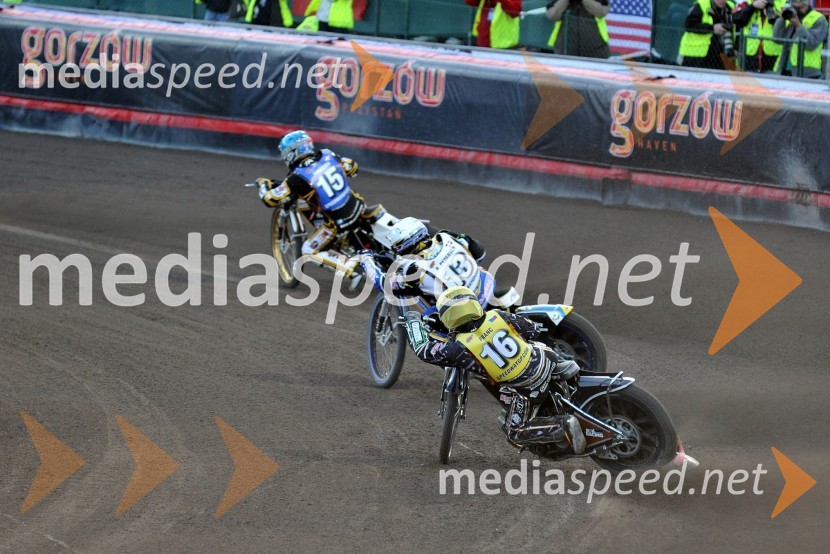 Hans Andersen (Danska), Bjarne Pedersen (Danska), Josef Franc (Češka)Speedway, Grand Prix 2012, VN Češke, dirka