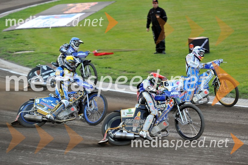 Josef Franc (Češka), Fredrik Lindgren (Švedska), Chris Holder (Avstralija) in Emil Sayfutdinov (Rusija)Speedway, Grand Prix 2012, VN Češke, dirka