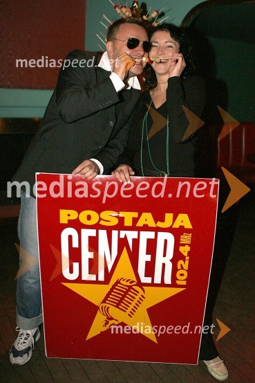 Polona Požgan, jutranja moderatorka Radia Center in Sašo Papp, jutranji moderator Radia CenterRadio Center zabava 20 let v 20ih dneh