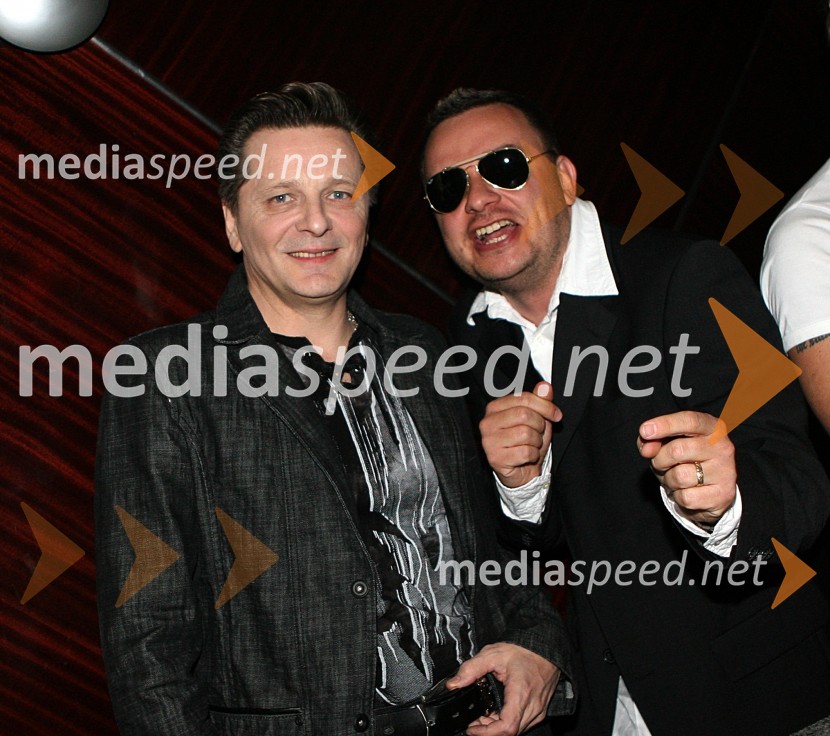 Daniel Popovič, pevec in Sašo Papp, jutranji moderator Radia CenterRadio Center zabava 20 let v 20ih dneh