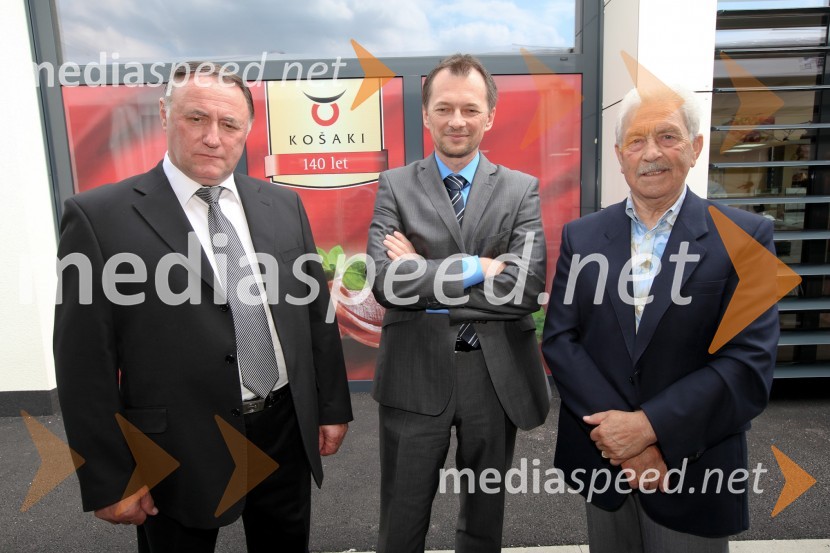Danijel Marinič, direktor proizvodnje, razvoja in nabave Košaki TMI, Marjan Vozič, bivši direktor Košaki TMIKošaki, otvoritev novega mesnopredelovalnega centra