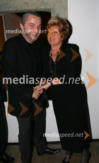 Milan Gačanović, stilist in Bernarda Jeklin, nekdanja urednica Jane   
 
20 let kozmetike Kahne in 50 let Zdenke Kahne