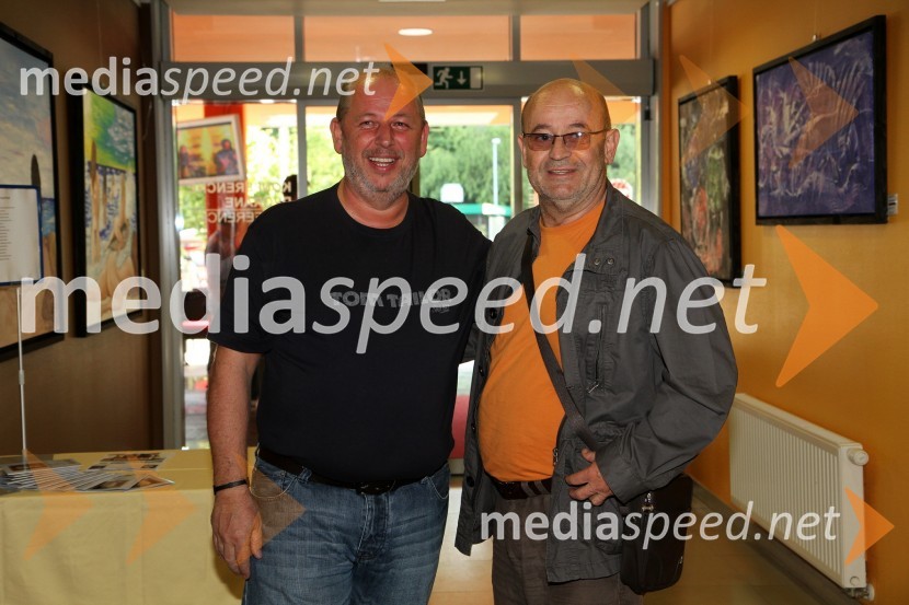 Rajko Ferk, slikar in Vlado Novak, igralecOtvoritev razstave Braneta Kastelica