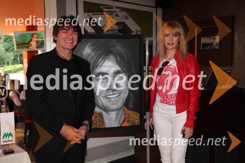 Brane Kastelic, publicist in Tamara Vogrin, slikarkaOtvoritev razstave Braneta Kastelica