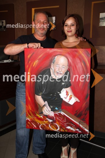 Rajko Ferk, slikar in Nina Jančar, slikarkaOtvoritev razstave Braneta Kastelica