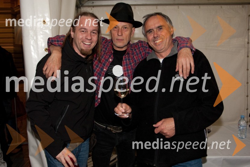 Miro Majcen, fotograf, Vlado Kreslin, glasbenik in Vojko KokotDan mladosti, koncert Vlada Kreslina z gosti