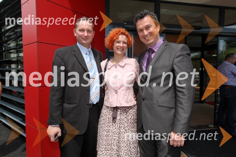 ..., Mateja Štabuc, Vinag, Andrej Pust, direktor hotela HabakukKošaki, otvoritev novega mesnopredelovalnega centra