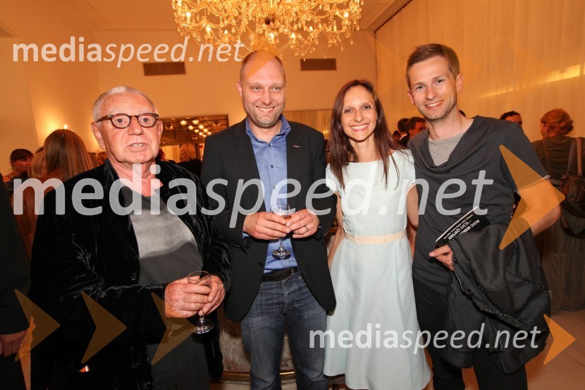 Dušan Jovanović, režiser, Mitja Čander, programski direktor javnega zavoda EPK Maribor 2012, Nataša Kos, pomočnica programskega direktorja Zavoda Maribor 2012 - EPK in Sašo Drobnak, pravna služba Maribor 2012Maribor 2012 – EPK in SNG Nova Gorica, modno-gledališko–glasbeni spektakel Krojači sveta