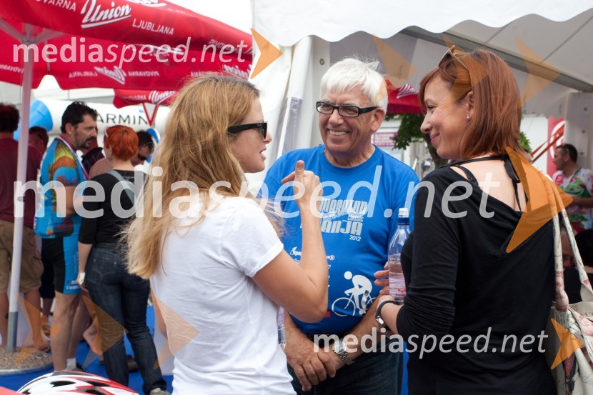 Špela Pretnar, nekdanja smučarka, Aleks Štakul, nekdanji generalni direktor RTV Slovenija in Ladeja Godina Košir, direktorica marketinga družbe Delo d.d.Maraton Franja 2012