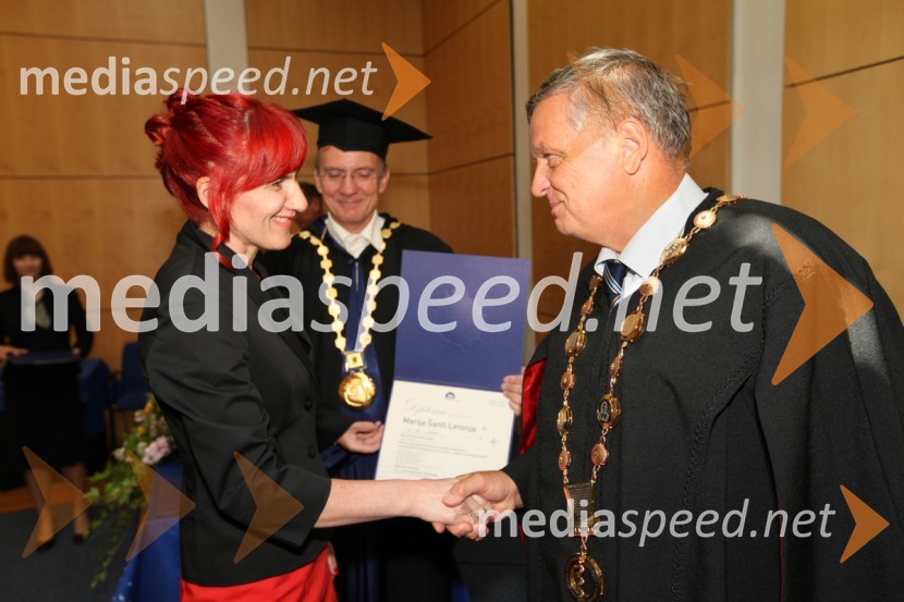 	Dr. Marija Šantl Letonja, Medicinska fakulteta UM in prof. dr. Ivan Krajnc, dekan Medicinske fakultete UMUniverza v Mariboru, promocija doktorjev znanosti