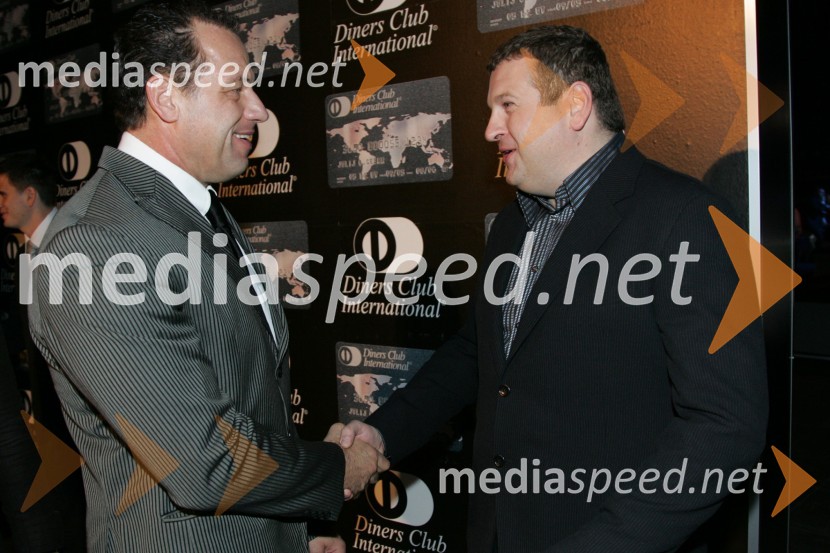 Rajko Hrvatič, podjetnik in Tomaž F. LovšeNaomi Campbell v Sloveniji na zabavi Diners Black Card