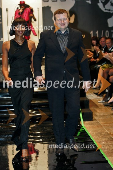 Naomi Campbell in Tomaž F. LovšeNaomi Campbell v Sloveniji na zabavi Diners Black Card