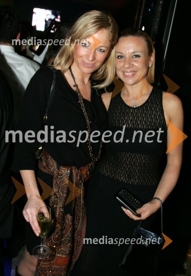 Urška Hrovat, nekdanja smučarka in ...Naomi Campbell v Sloveniji na zabavi Diners Black Card