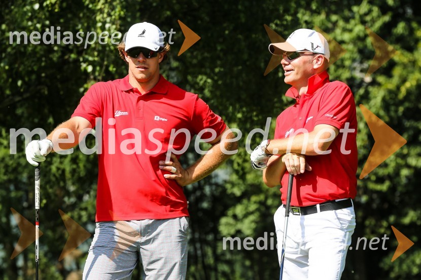 Anže Kopitar, hokejist in Gregor Benčina, predsednik upravnega odbora družbe Jelovica2. dobrodelni golf turnir Anžeta Kopitarja