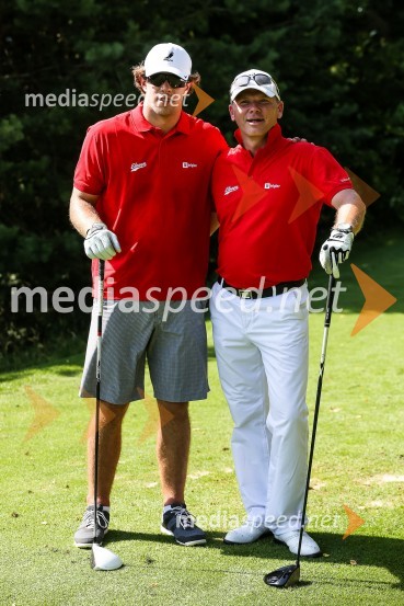 Anže Kopitar, hokejist in Gregor Benčina, predsednik upravnega odbora družbe Jelovica2. dobrodelni golf turnir Anžeta Kopitarja