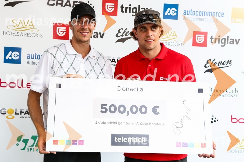 Goran Dragić, košarkar in Anže Kopitar, hokejist2. dobrodelni golf turnir Anžeta Kopitarja