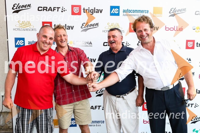 Anže Korošec, Radio Hit, Tomaž Vnuk, nekdanji hokejist, Ivan Sušnik in Aleksander Kravanja2. dobrodelni golf turnir Anžeta Kopitarja