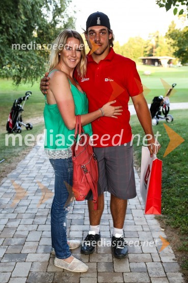 Kesey Braunecker in fant Gašper Kopitar, hokejist2. dobrodelni golf turnir Anžeta Kopitarja