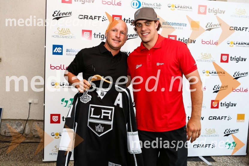 Marko Štirn, idejni vodja projekta Golf igrišča Diners Club Ljubljana in Anže Kopitar, hokejist2. dobrodelni golf turnir Anžeta Kopitarja