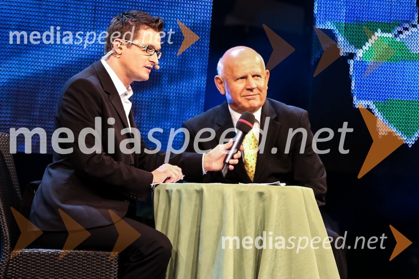 Saša Jerkovič, povezovalec prireditve, Janez Kocjančič, predsednik OKSPredstavitev slovenske olimpijske reprezentance