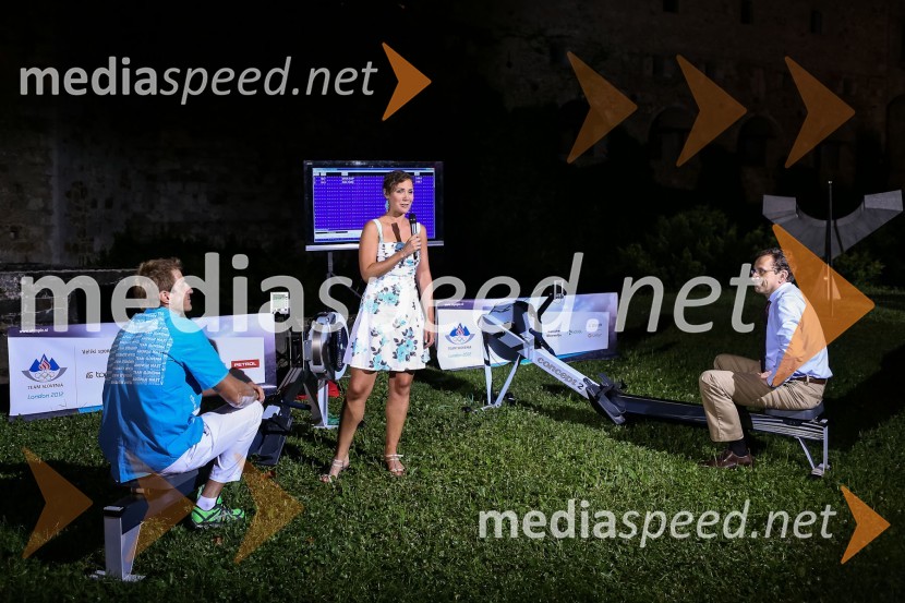 Iztok Čop, veslač, Sara Oblak, novinarka in voditeljica, dr. Žiga Turk, minister za izobraževanje, znanost, kulturo in športPredstavitev slovenske olimpijske reprezentance