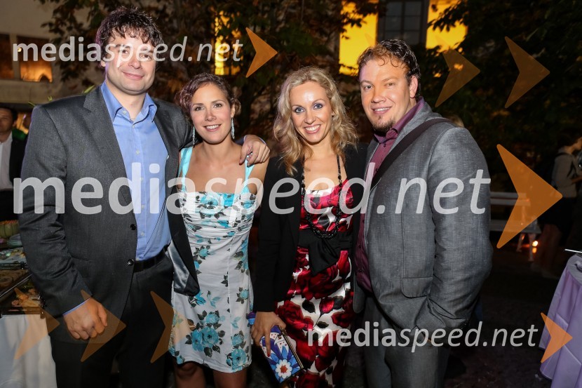 Tomaž Hudomalj, Sara Oblak, novinarka in voditeljica, Sanja Modrić, Miha MišičPredstavitev slovenske olimpijske reprezentance