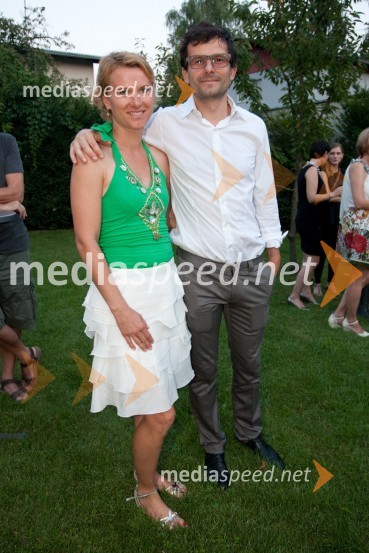 Brigita Langerholc, atletinja in njen mož Uroš Žager, športni managerSprejem britanskega veleposlanika ob otvoritvi Olimpijskih iger v Londonu