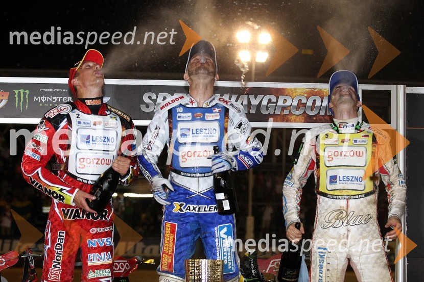 Andreas Jonsson (Švedska), Nicki Pedersen (Danska), Tomasz Gollob (Poljska)Speedway, Grand Prix 2012, VN Hrvaške