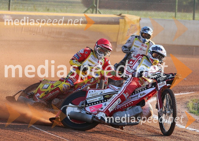 Maciej Janowski (Poljska), Vaclav Milik (Češka) in Dino Kovačič (Hrvaška)Speedway, Janowski zmagovalec finala SP U-21 v Lendavi