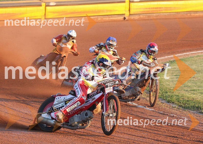 Maciej Janowski (Poljska), Mikkel B. Jensen (Danska), Mikkel  Michelsen (Danska) in Matic Ivačič (Slovenija)Speedway, Janowski zmagovalec finala SP U-21 v Lendavi