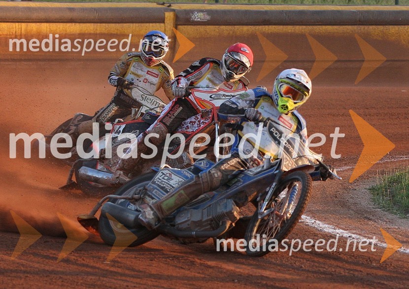 Tobiasz Musielak (Poljska), Sam Masters (Austalia) in Aleksander Loktaev (Ukrajina)Speedway, Janowski zmagovalec finala SP U-21 v Lendavi