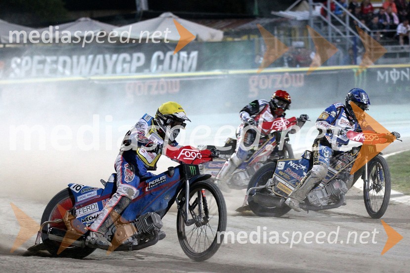 Tomasz Gollob (Poljska), Greg Hancock (ZDA), Bjarne Pedersen (Danska)Speedway, Grand Prix 2012, VN Italije