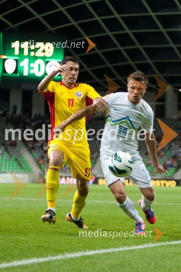 Valerica Gaman, nogometaš in  Zlatko Dedič, nogometašSlovenija – Romunija, nogometna tekma pred začetkom kvalifikacij za SP 2014