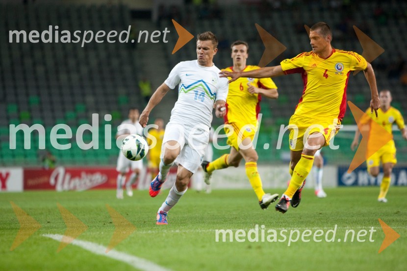 Zlatko Dedič, nogometaš in Gabriel Tamas, nogometašSlovenija – Romunija, nogometna tekma pred začetkom kvalifikacij za SP 2014