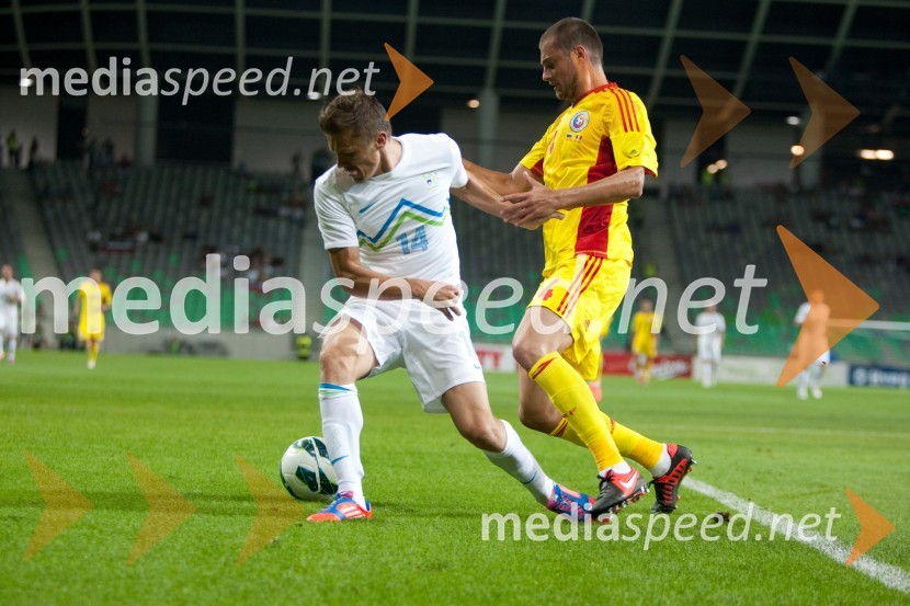 Zlatko Dedič, nogometaš in Gabriel Tamas, nogometašSlovenija – Romunija, nogometna tekma pred začetkom kvalifikacij za SP 2014