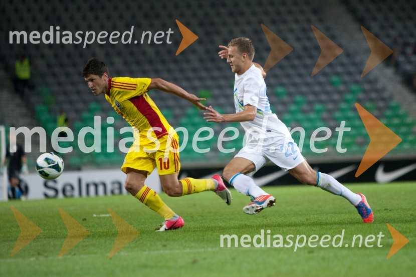 Cristian Tanase, nogometaš in Aleš Martelj, nogometašSlovenija – Romunija, nogometna tekma pred začetkom kvalifikacij za SP 2014