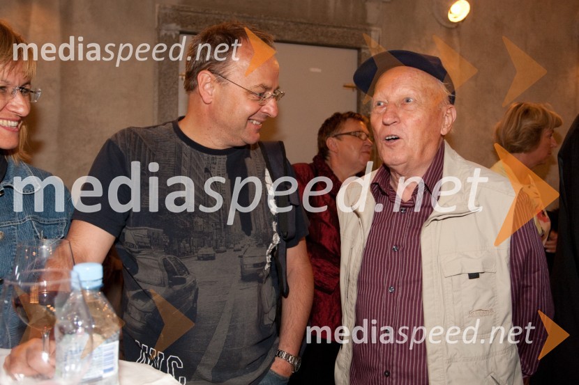 Boštjan Koren, direktor potniškega prometa pri Slovenskih železnicah in Milan Kreslin, oče Vlada KreslinaFestival Ljubljana 2012: koncert Vlado Kreslin