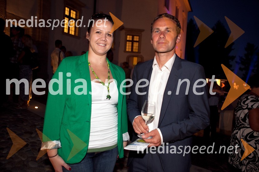 Katja Boh, Mediaspeed in Borut Cvetkovič, direktor podjetja Radgonske gorice, d.d.3. Salon Traminec 2012