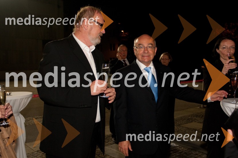 Anton Colarič, nekdanji podžupan Mestne občine Ljubljana in Mitja Rotovnik, direktor Cankarjevega domaFestival Ljubljana 2012: Orkester Mariinskega gledališča iz Sankt Peterburga, koncert