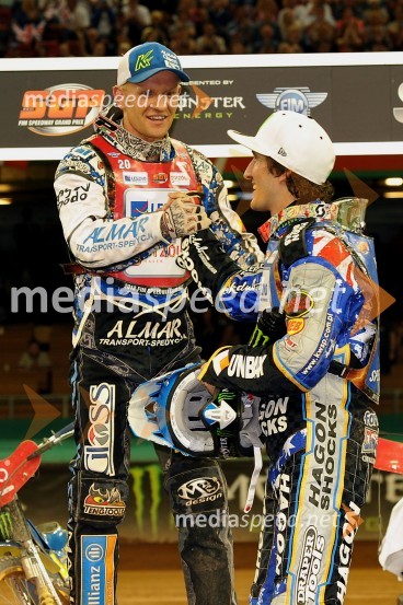 Krzysztof Kasprzak (Poljska) in Chris Holder (Avstralija)Speedway, SGP 2012, VN Velike Britanije
