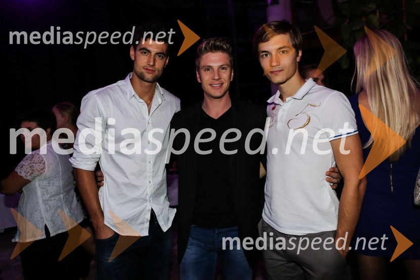 Marko Macuh, tekmovalec za mister Slovenije, Erik Ferfolja, Sandi Kaltak, tekmovalec mister SlovenijeMiss Earth Slovenije 2012, finale