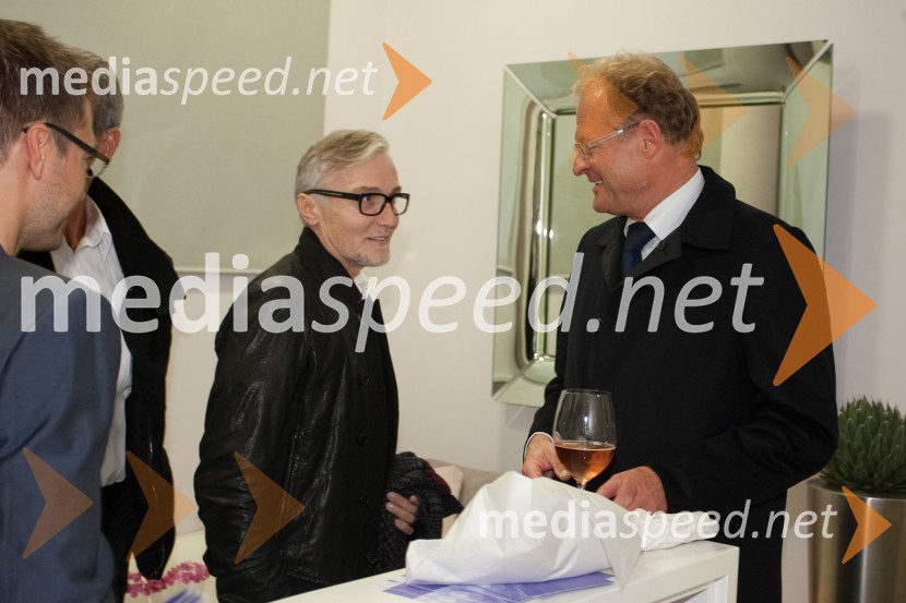 Franci Planinšek, lepotni kirurg in  Janez Škrabec, direktor podjetja Riko d.o.o.Otvoritev medicinsko estetskega centra Estetike Medartis in nove sezone v Sunny studiu